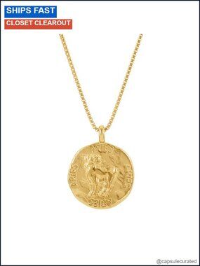 Gold PVD Coated Horoscope Pendant Necklace Waterproof